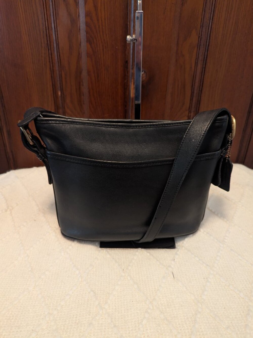 Vintage Coach Worth 4143 Black Leather Shoulder Bag 1996 USA